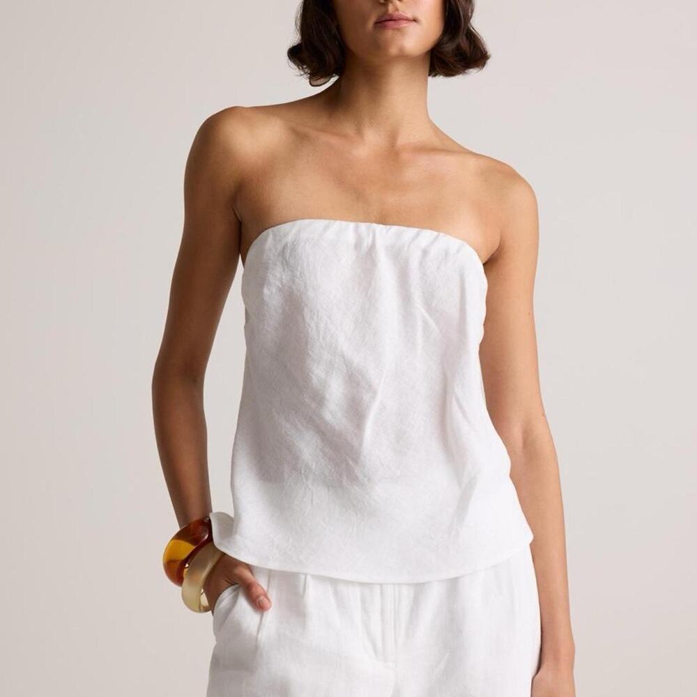 Quince linen strapless top in